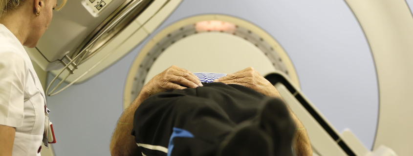 radiotherapy centre - man does magnetic resonance therapy