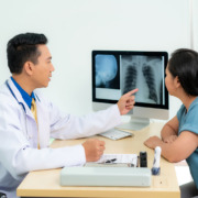 amethyst radiotherapy - doctor man medical diagnosis of lungs
