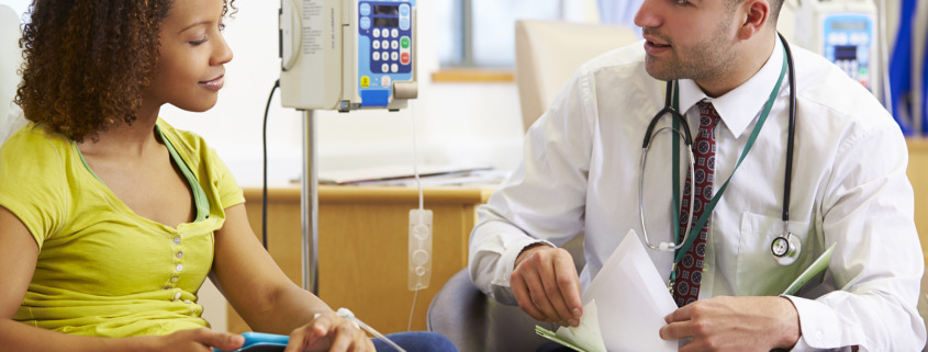 Private chemotherapy treatment - Woman Undergoing Chemotherapy